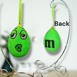 Easter Egg, Vase Filler, Egg Tree Hanger, Green Beaded Ornament, M&M, Candy